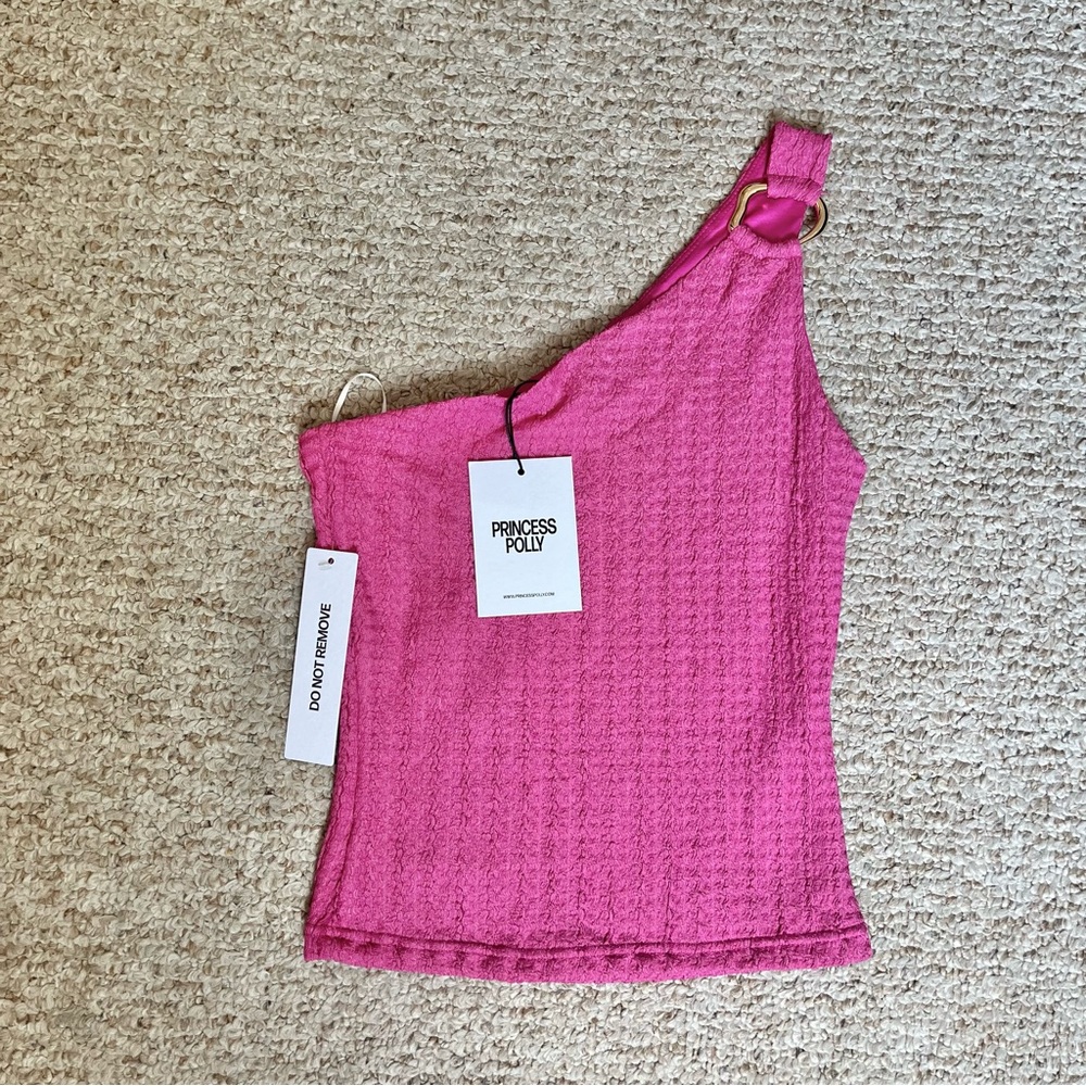 Princess Polly NWT All Falls Down One Shoulder Top Pink